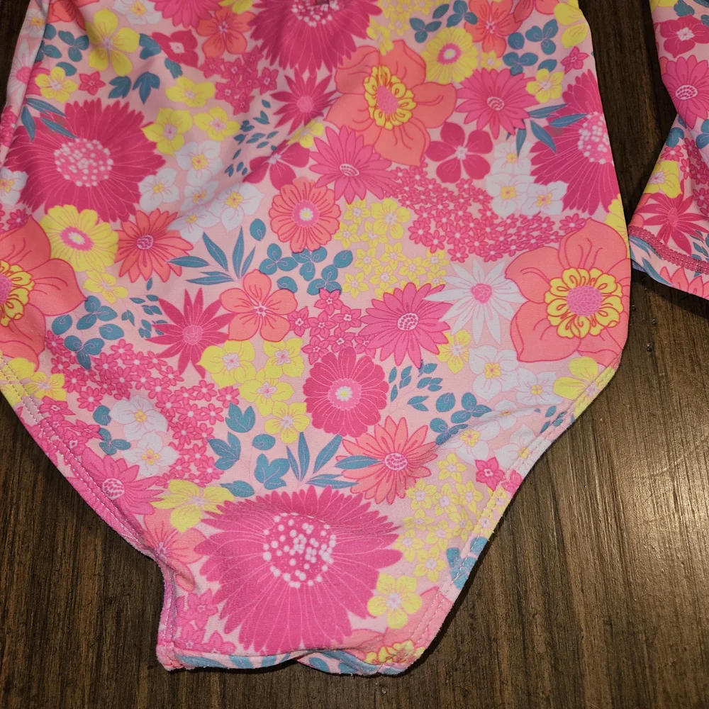 Betsey Johnson Kids Rashguard in Pink and Yellow Floral